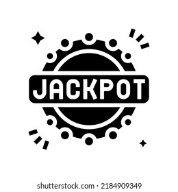 jackpot slot game glyph icon vector. jackpot slot game sign. isolated symbol illustration