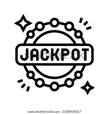 jackpot slot game line icon vector. jackpot slot game sign. isolated contour symbol black illustration
