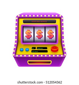 Jackpot slot machine illustration. Eps10 vector.