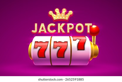 Jackpot Slots Symbole, Jackpot Fortune, gewinnen Banner. Vektorgrafik