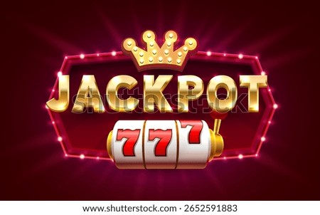 Jackpot slots icons, jackpot fortune, win banner. Vector illustration