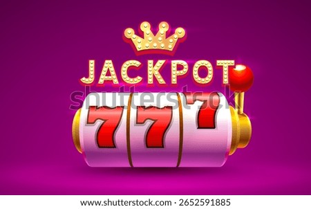 Jackpot slots icons, jackpot fortune, win banner. Vector illustration