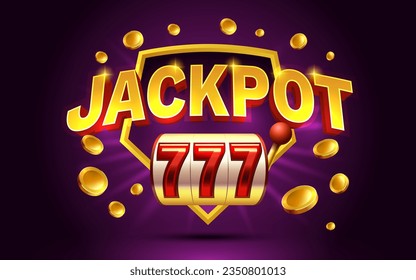 Jackpot slots icons, slot sign machine, night Vegas. Vector illustration