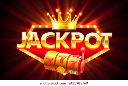 Jackpot slots icons, slot sign machine, night Vegas. Vector illustration