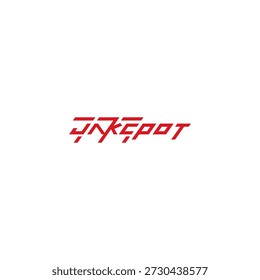 Jackpot text 777 logo design.
