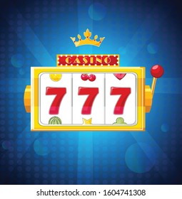 Jackpot triple seven in a red casino machine