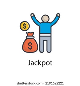 Jackpot vector filled outline Icon Design illustration. Miscellaneous Symbol on White background EPS 10 File