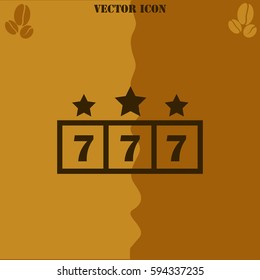 Jackpot vector  icon. Coffee symbol background.