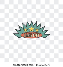 Jackpot vector icon isolated on transparent background, Jackpot logo concept