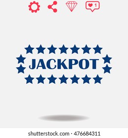 Jackpot vector icon on grey background.