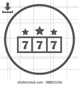 Jackpot vector icon. Three sevens.