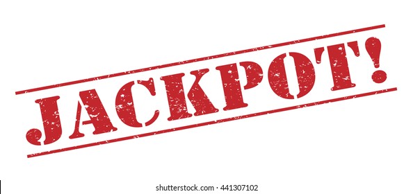 jackpot! vector stamp on white background.
