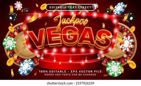 jackpot vegas 3d text effect and editable text effect