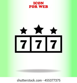 Jackpot web icon. Black illustration on white background