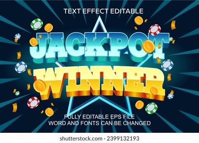 JACKPOT WINNER TEXT EFFECT 3D STYLE VECTOR