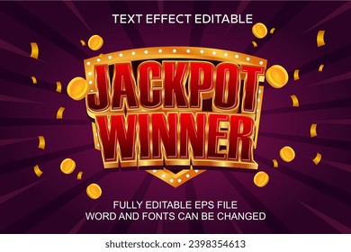 JACKPOT WINNER TEXT EFFECT VECTOR EDITABLE