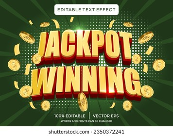 jackpot winning 3D editable text effect