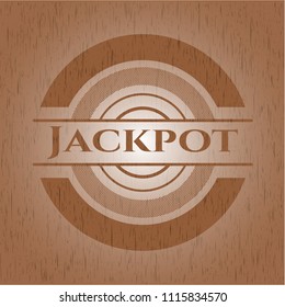 Jackpot wooden emblem. Retro