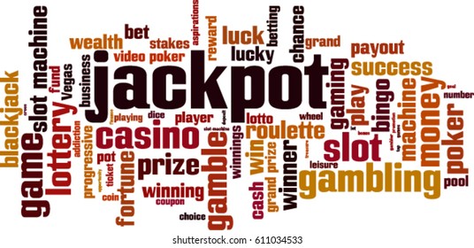 Jackpot word cloud concept. Vector illustration