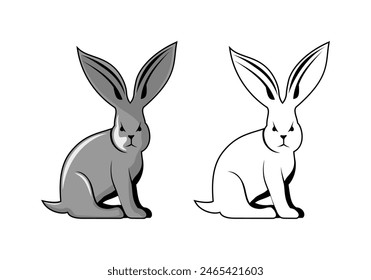 Jackrabbit Character Design Illustration vector eps format , suitable for your design needs, logo, illustration, animation, etc.
