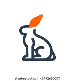 Jackrabbit on Desert Vector Icon