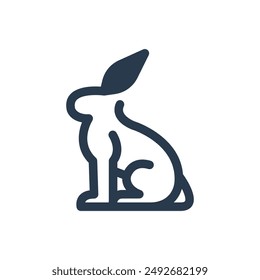 Jackrabbit on Desert Vector Icon