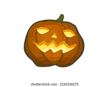 Jack's head for Halloween, a isolated object for icons, stickers, vector