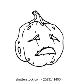 Jack's lantern, vector on a white background. Element for autumn design, halloween.