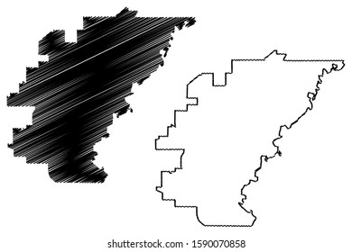 Jackson City (United States cities, United States of America, usa city) map vector illustration, scribble sketch City of Jackson map