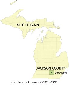 Jackson County And City Of Jackson Location On Michigan State Map