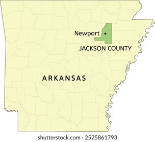 Jackson County und Stadt Newport Lage auf Arkansas State Map