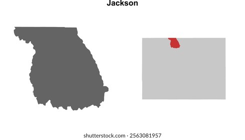 Jackson County (Colorado) blank outline map set