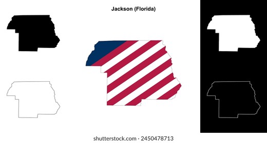 Jackson County (Florida) outline map set