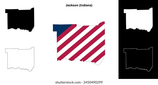 Jackson County (Indiana) Outline-Kartenset