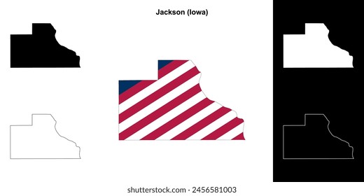 Jackson County (Iowa) outline map set