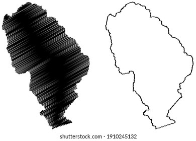 Jackson County, North Carolina State (U.S. county, United States of America) map vector illustration, scribble sketch Jackson map