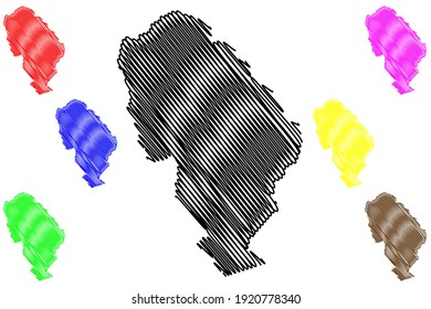 Jackson County, North Carolina State (U.S. county, United States of America) map vector illustration, scribble sketch Jackson map
