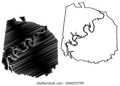 Jackson County, State of Tennessee (U.S. county, United States of America) map vector illustration, scribble sketch Jackson map