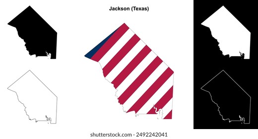 Jackson County (Texas) outline map set