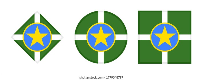 jackson flag icon set, isolated on white background