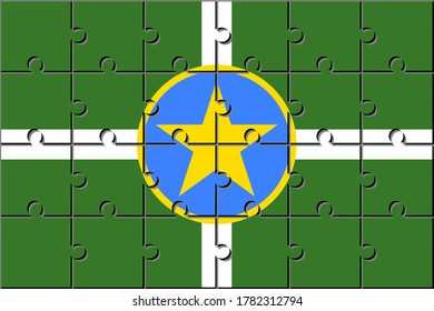 Jackson-Fahne aus Puzzleteilen.