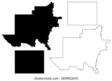 Jackson and Grant County, Oklahoma State (U.S. county, United States of America, USA, U.S., US) map vector illustration, scribble sketch map