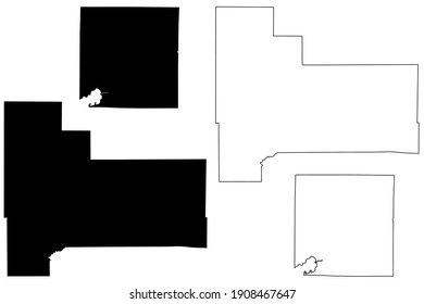 Jackson And Jefferson County, State Of Wisconsin (U.S. County, United States Of America, US) Map Vector Illustration, Scribble Sketch Map