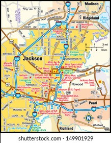 Jackson, Mississippi Area Map