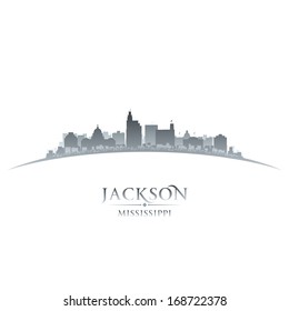 Jackson Mississippi city skyline silhouette. Vector illustration