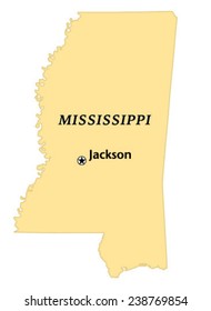 Jackson Mississippi Locate Map Stock Vector (Royalty Free) 238769854