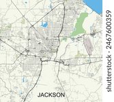 Jackson, Mississippi, United States map poster art