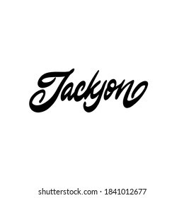 Jackson name text word hand written for logo typography design template