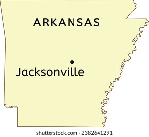 Jacksonville city location on Arkansas state map
