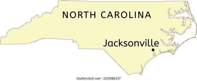 Lage in Jacksonville auf der North Carolina-Karte